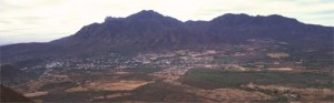 Alamos, Sonora, Mexico seen from the north on a spring morning. Photo by Anders Toml;inson.