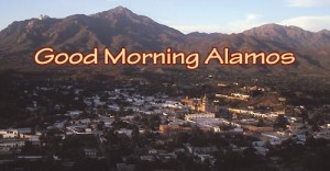 View of Álamos at sunrise from red Cross Hill, Alamos, Sonora, Mexico, Photo by Anders Tomlinson.