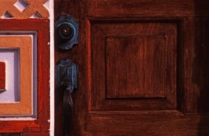Detail of a colorful Alamos, Sonora, Mexico front door. Photo by Anders Tomlinson.